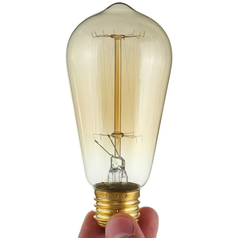 Smuxi E27 60 Вт ST58 промышленный ретро старинный антикварный светильник накаливания Эдисона лампа 240 люмен теплый белый 110 В/220 В