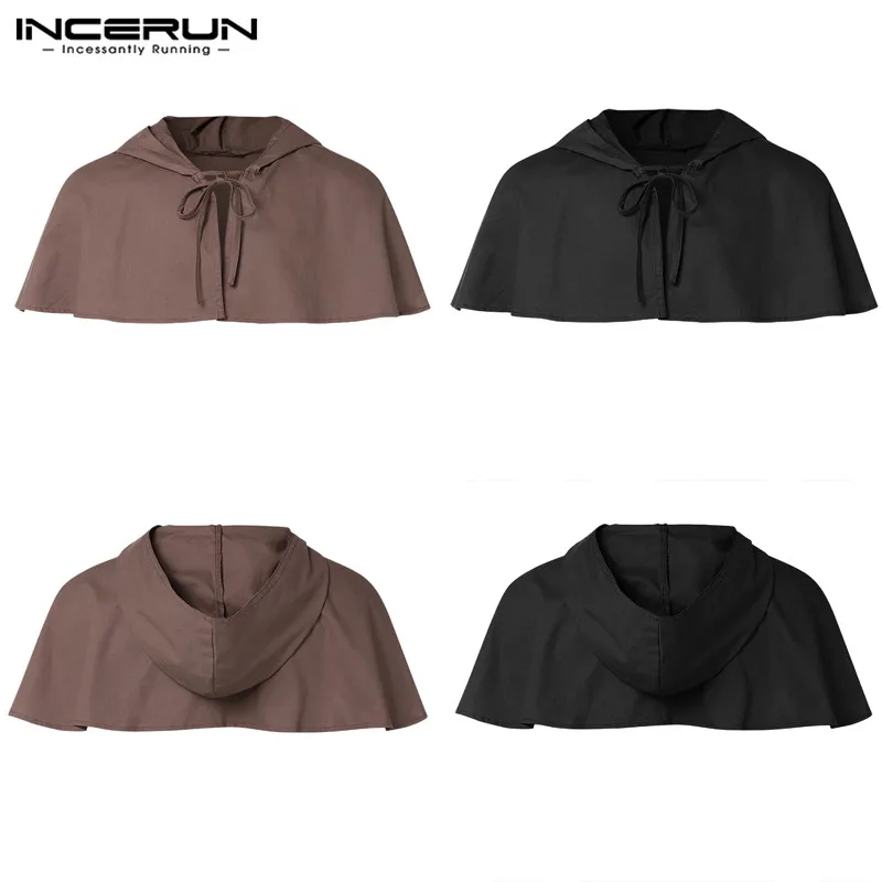 

INCERUN Medieval Period Cosplay Retro Hat Knight Peasant Hood Robin Hood Style Cotton Mantle Cowl Hat Men Women Accessory S-5XL