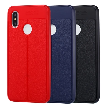 

200pcs/lot lychee leather back silicone cases Case For Xiaomi 9 8 SE redmi S2 pocophone f1 note 7 6 pro 6X A2 Mix 3 2 Max 3 2 GO