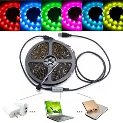 Smuxi гибкая светодиодная лента не водостойкая USB RGB 5050 Светодиодные полосы света 5050 SMD ТВ ПК задний свет освещение изменение цвета