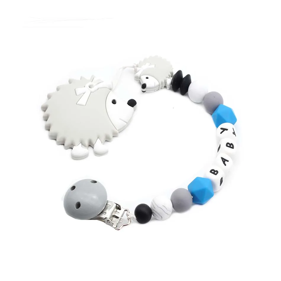

Silicone Pacifier Clip Binky Clip Dummy Clip Soother Teethe Toy Chain Bite Beads Universal Clip Newbaby Baby Girl Boy Chew Gift