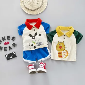 

Summer Children Baby Boys Girls Clothes Animal T-Shirt Lattice Shorts 2pcs/Sets Toddler Fashion Cotton Clothing Kids Tracksuits