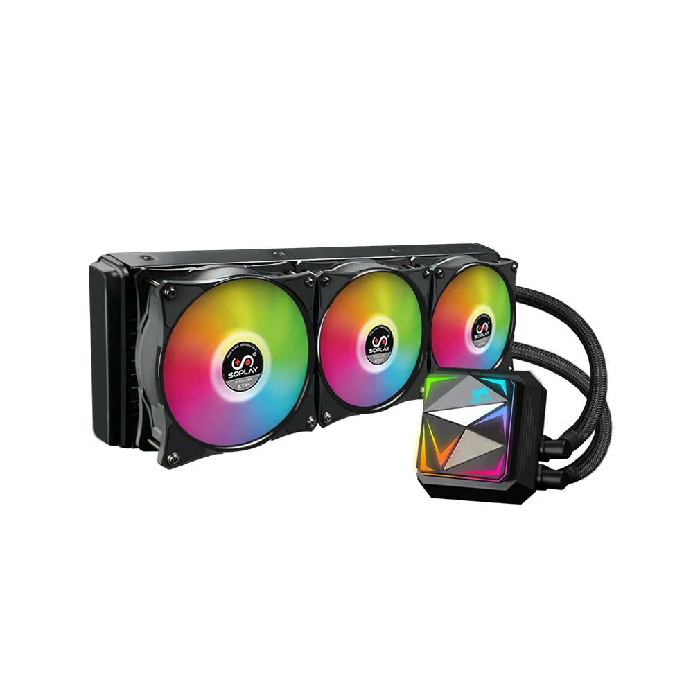 

SOPLAY 360mm Water Cooling Cooler Fans CPU Radiator RGB Silent Radiator for Intel LGA 775/1150/1151/1155/1156 for AMD Socket 754
