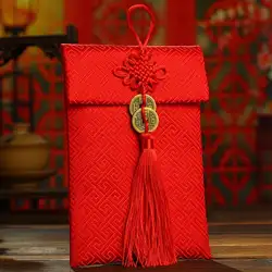 Тканая парча красный конверт инновационные милые сумка для новый год Весенний фестиваль