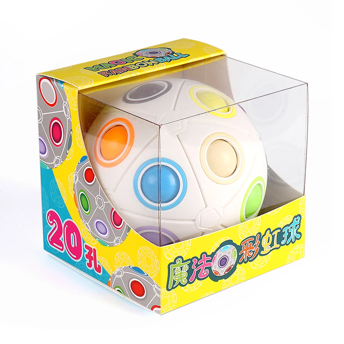

MY8723 20-holes Spheric Rainbow Magic Cube Puzzle Twist Ball Toy Brain Teaser Kids Gift