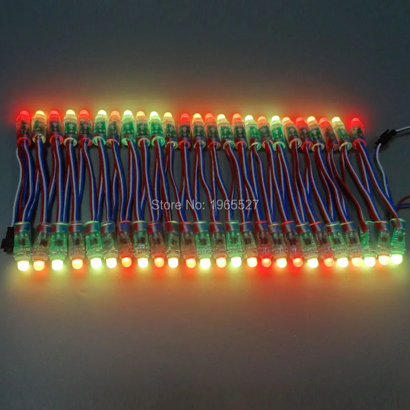 

18AWG 100pcs/set 5V UCS1903 Full Color LED Pixel Light Module 12mm IP68 waterproof RGB color Digital christmas led Light string