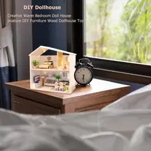 DIY Кукольный дом творческий теплый кукла для спальни миниатюрный DIY 3D Мебель Дерево кукольный домик игрушка для маленьких девочек кукла