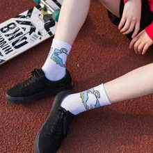 Мода Япония Harajuku женские милые Мультяшные забавные носки Животные Собака динозавр кошка хлопок милые мужские Новинка унисекс носки