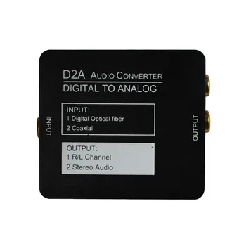 

Black Digital Optical Coaxial Toslink Signal To Analog Audio Converter Adapter RCA Digital To Analog Audio Converter Adapter