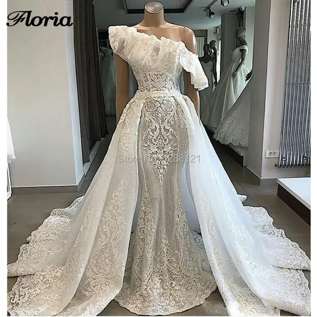 2019 Vestido De Noiva Dubai Lace Wedding Dresses Moroccan Kaftan