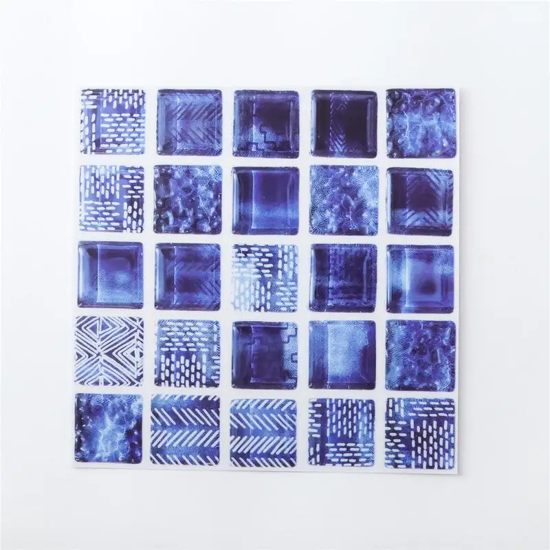 6pcs 20 20cm Waterproof Ceramic Tiles Blue Wall Sticker Striped Ceramic Tiles Blue Wall Sticker