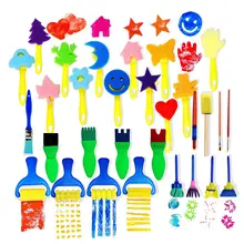 30 pçs crianças esponja pincéis de pintura ferramentas de desenho para crianças crianças pintura precoce artes artesanato diy óleo acrílico aquarela