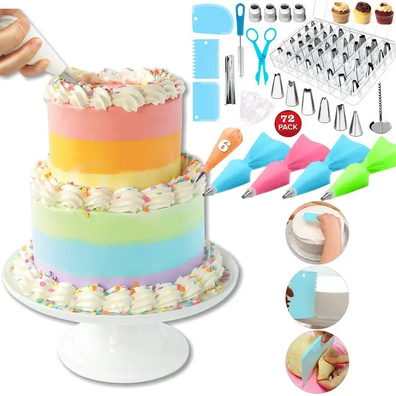 

Cake Decorating Kit Baking Supplies With Cookie Cream Scraper Icing Cupcake Bags Tips Kitchen Dining Room Supplies