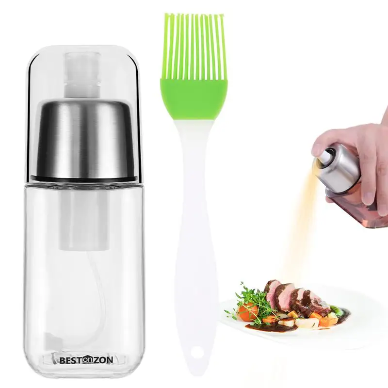 

BESTONZON Premium Oil Sprayer Oil Dispenser Glass Sprayer Oil Bottle with Silicone Brush for Kitchen Use Barbeque