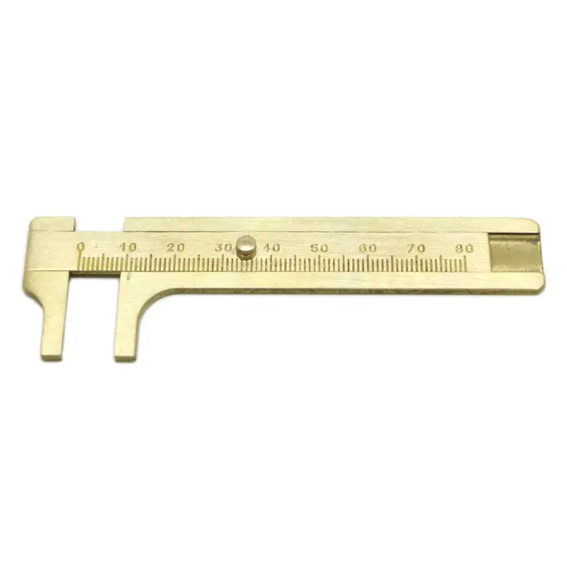 

80mm Metal Scale Brass Sliding Gauge Vernier Caliper Ruler Pocket Measuring Tool