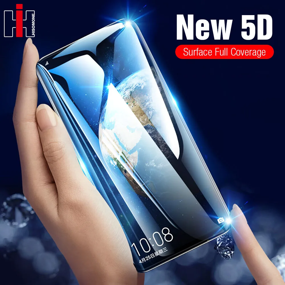 

Hisomone 5D Tempered Glass On The For iPhone Xs Max Xr Screen Protector Full Cover Protective Glass On For iPhone 7 8 6 6S Plus