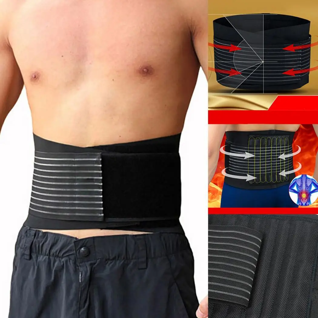 

Sports Protective Waist Support Belt Double-layer Solid Medium Pressurized All Seasons Black Belt