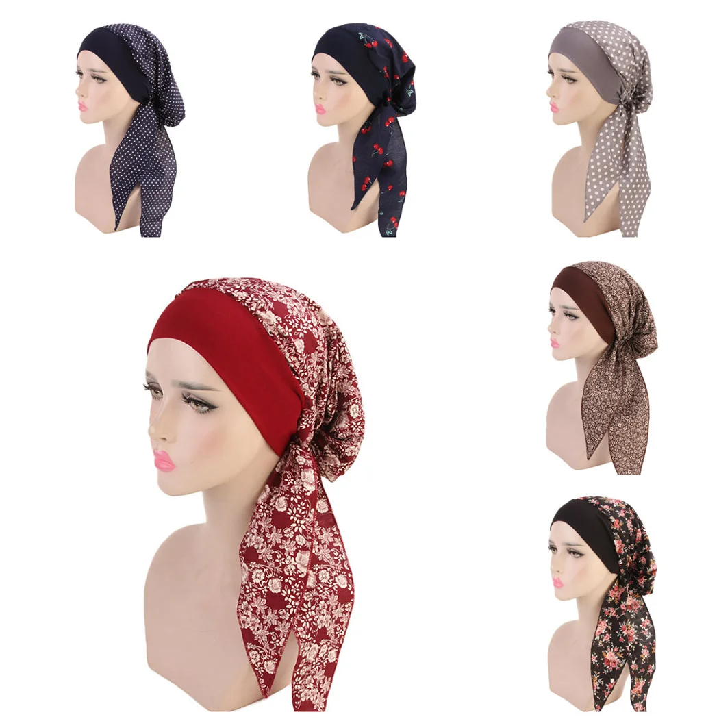 Women Elastic Inner Hijabs Hat Pastoral Style Lady Hair Bands Fashion