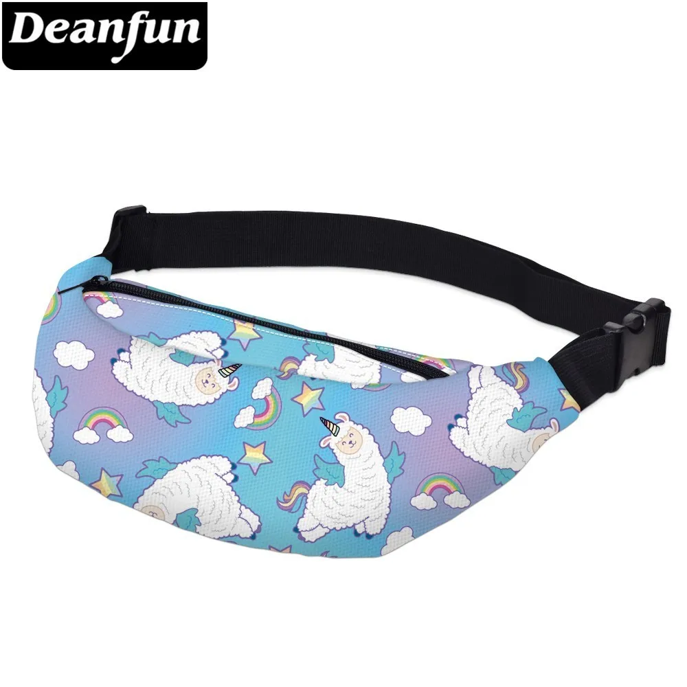 

Deanfun Waterproof Rainbow Unicorn Adjustable Belt Fanny Packs Woman Llama Waist Pack Alpaca Gift Hip Bum Bag YB66