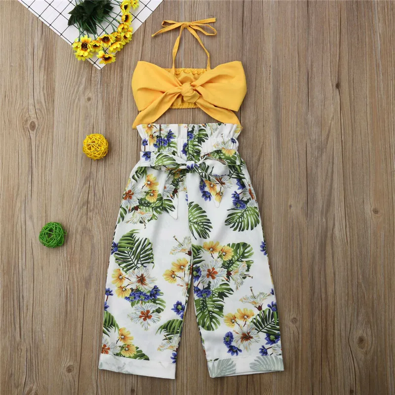2PCS BAMBINO KIDS BAMBINA Outfit Vestiti Floreale Camicia Tops Shorts Pants Set noi