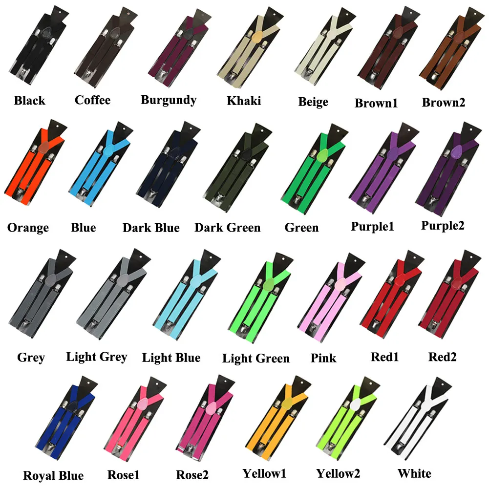 Colorful Adjustable Suspender Brace Belt for Men and Women, Clip-on Unisex Pants Braces with Fully Elastic Y-back Straps image 5