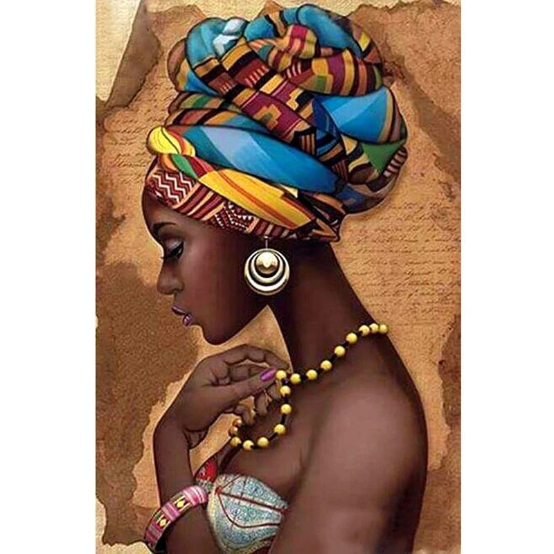 

5D Diy Diamond Painting "African Woman" Embroidery Cross Stitch 3D Home Decor