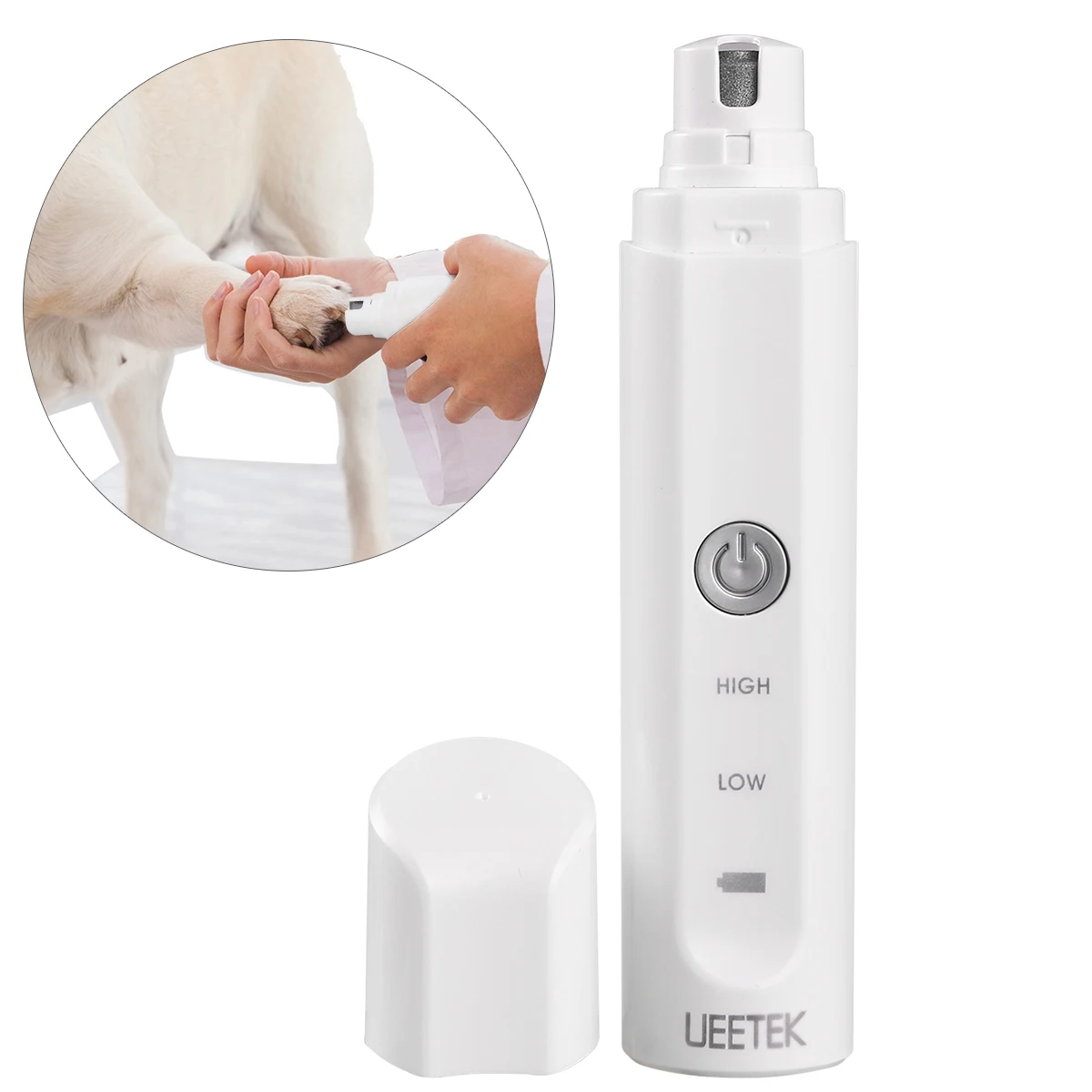 

UEETEK Electric Pet Nail Grinder with Rechargeable Lithium Battery Painless Grooming Trimmer Clipper for Dog Cat Rabbit Pets