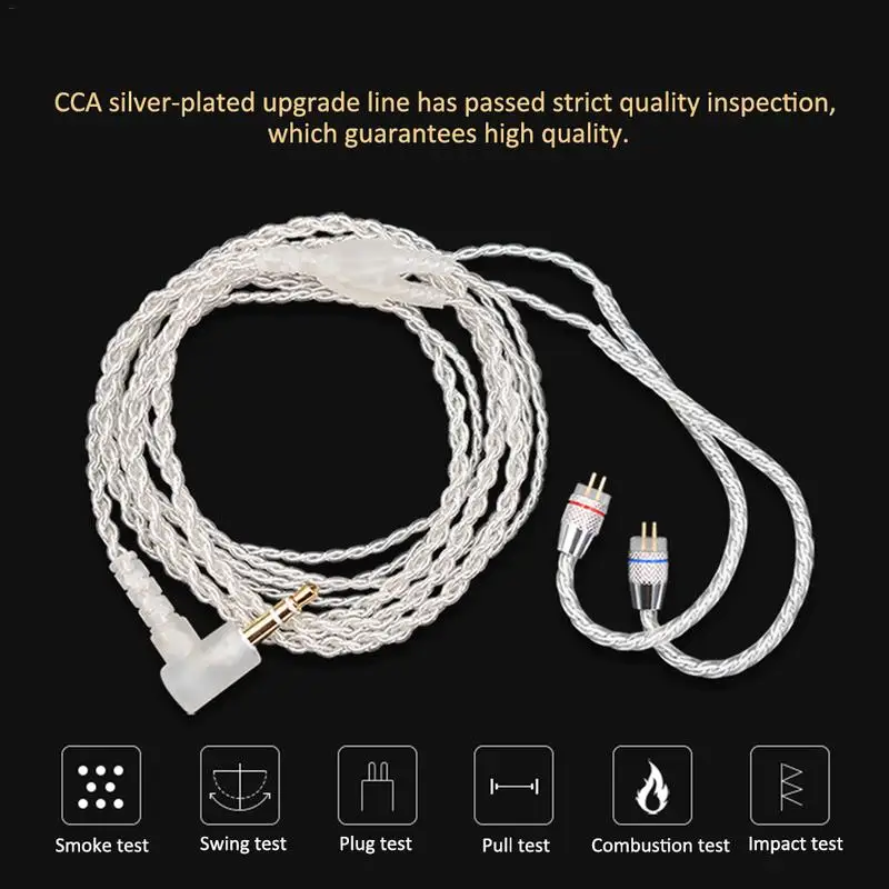 CCA Посеребренная Обновленная линия 100 ядро 4 нити гарнитура HIFI C10 C16 универсальный
