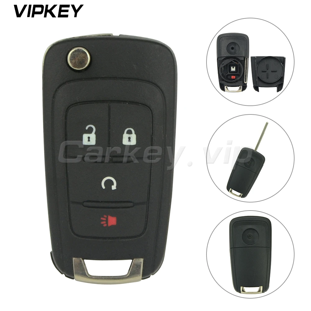 

Remotekey flip remote car key shell for Chevrolet Equinox Sonic Trax OHT01060512 3 buttons with panic 2010-2017 key replacement