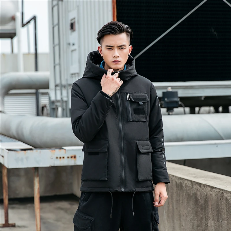 

Winter Mens Down Jacket European Down Mountaineering Windbreak Leisure Jacket Hooded 90% White Duck Down Jacket Outwear