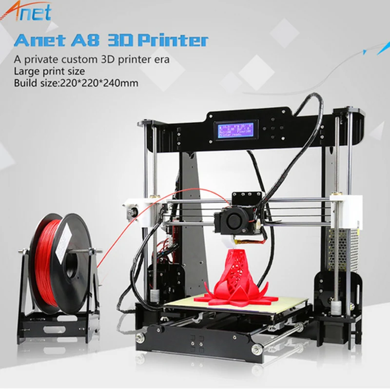 Anet A8 Desktop i3 DIY 3D Printer Kit with Large Printing Size Heated Bed Compatible for