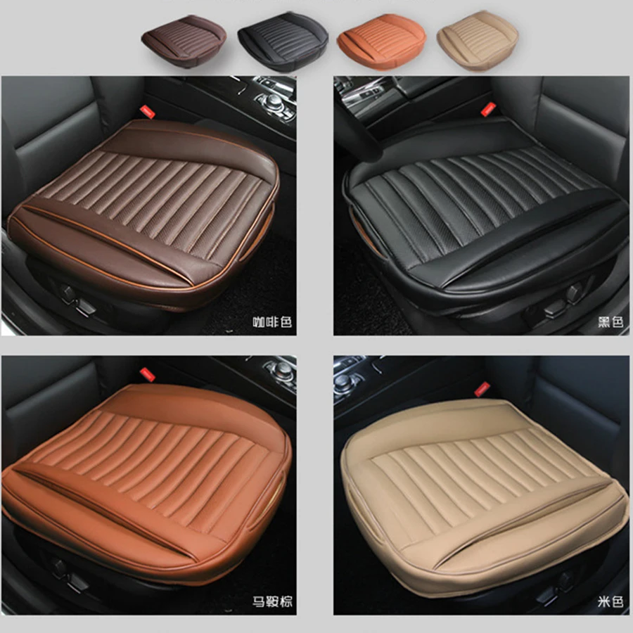 3pcs PU Leather Car Seat Cover Cushion Protect Pad Wearproof with Bottom Storage Bag