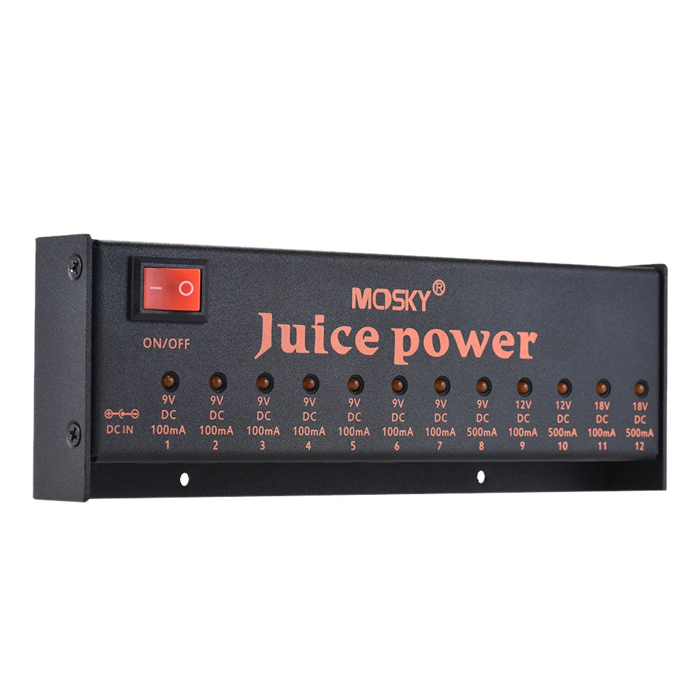 New MOSKY JUICE POWER Guitar Effect Pedal Power Supply Station 12 Isolated DC Outputs for 9V 12V 18V Guitar Pedal Low-power Am