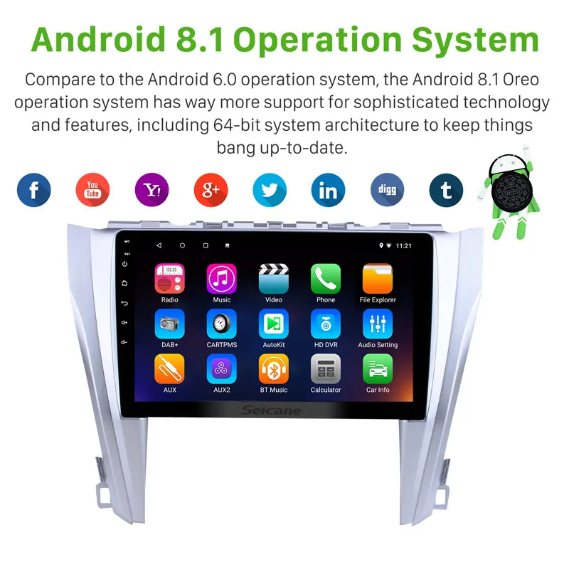 Perfect Seicane 10.1 Inch GPS Navi Radio For 2015 2016 2017 Toyota Camry Android 8.1 Head Unit Car Player with Mirror Link WIFI USB SWC 1 Perfect Seicane 10.1 Inch GPS Navi Radio For 2015 2016 2017 Toyota Camry Android 8.1 Head Unit Car Player with Mirror Link WIFI USB SWC 1