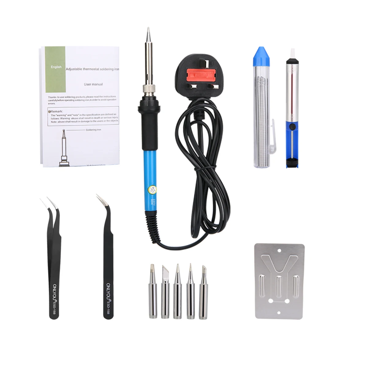 

1 Set Soldering Iron Kit Electronic Welding Irons Tool Adjustable Temp Repair Tool For Repairing Different Basic Soldering Jobs