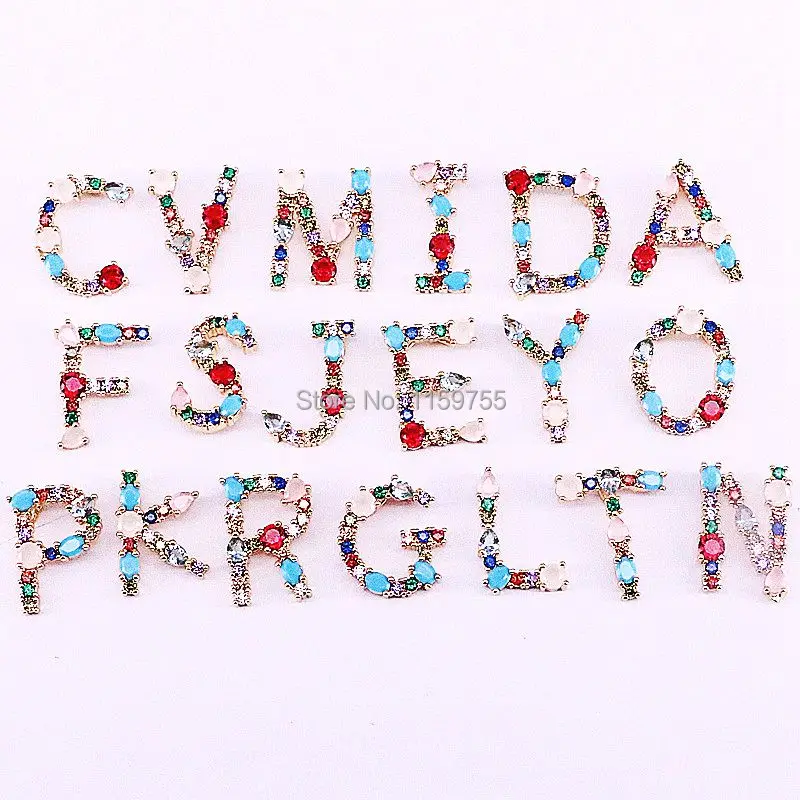 

Fashion 5Pcs Micro Pave Crystal CZ Initial Letter Pendant Women Jewelry Cubic Zirconia 26 Letter Jewelry Pendant Charms Finding