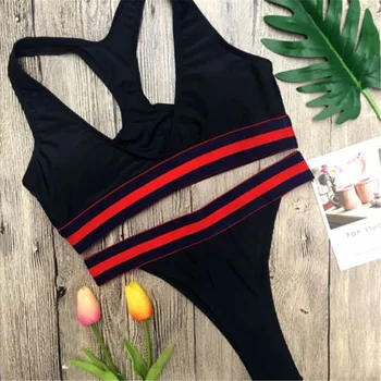 

2018 New Style Hot Sale Women's Swimsuit Beach Bikini Set Contrast Color Two Piece Monikini Bathing Suit