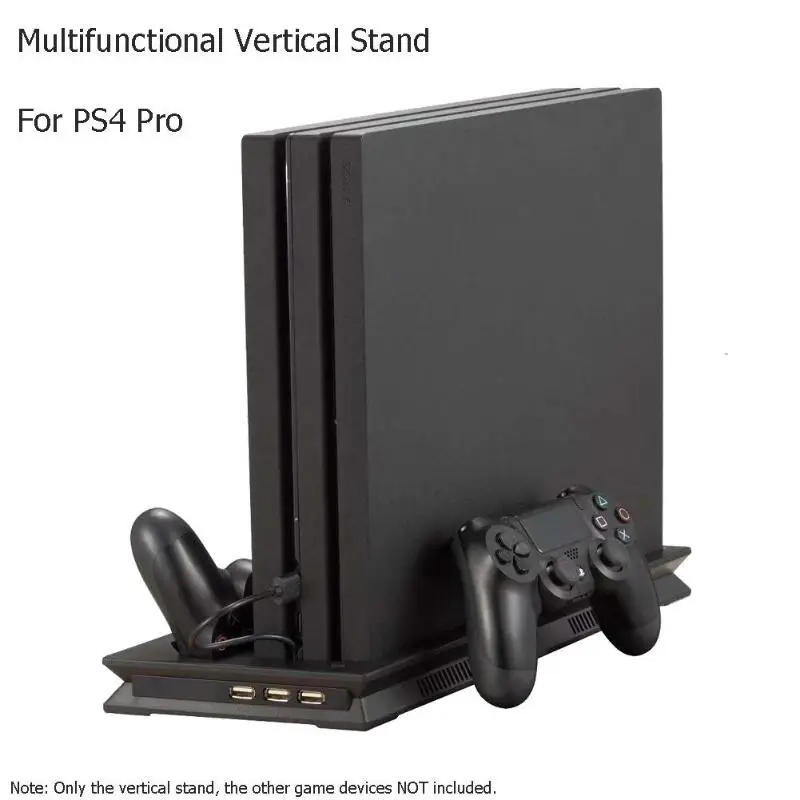 

Game Console Stand For PS4 Pro/Slim Console Vertical Game Console Stand Dock Dual Charging Station For Playstation PS4 Pro/Slim