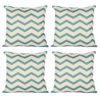 

Wave Patterns Pillow Cover Canvas Decorative Square Throw Pillow Cases With Invisible Zipper 4