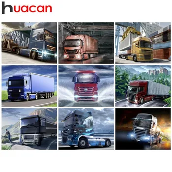 

Huacan Diamond Painting Truck Mosaic Diamond Embroidery Cartoon Home Decoration Full Square Picture Rhinestone
