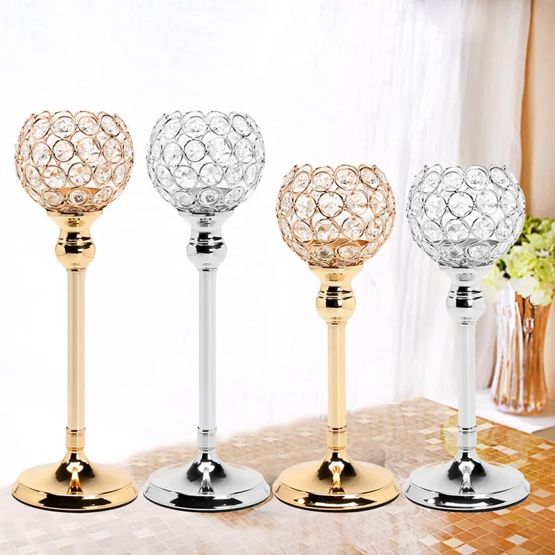 

KiWarm Crystal Candle Holder Wedding Event Table Tealight Votive Candle Holder Candlestick for Home Wedding party Decor Gift