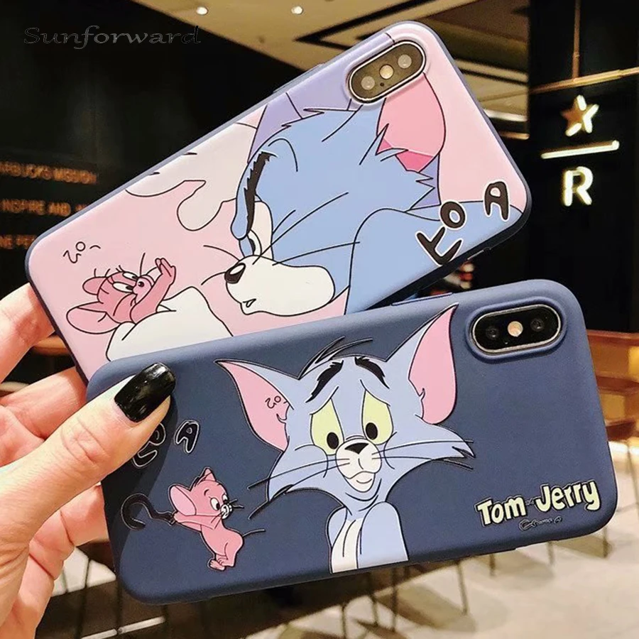 

Funny Cartoon Cat Phone Caps Case For iPhone 7 8 Plus TPU Silicone Back Cover For iPhone X XR XS Max 6 6S Plus Soft Cases Fundas