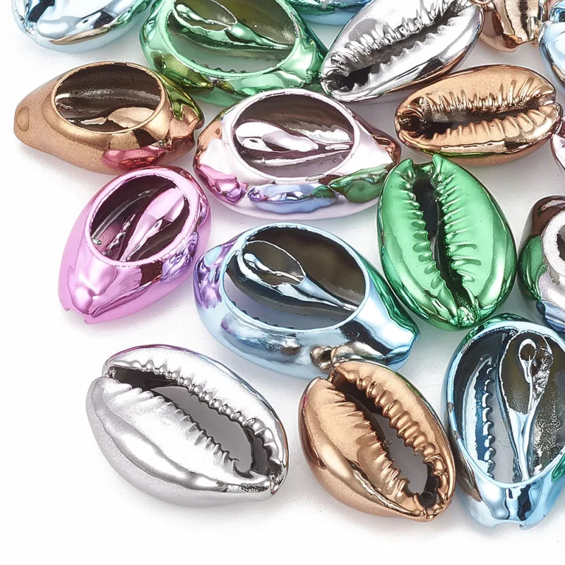 

10PCS Electroplated Cowrie Shell Beads Undrilled Beads for Jewelry Making DIY Accessories 17~21x11~14x6~8mm