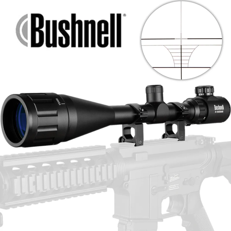 

6-24x50 AOE Riflescope Adjustable Green Red Dot Hunting Light Tactical Scope Reticle Optical Rifle Scope