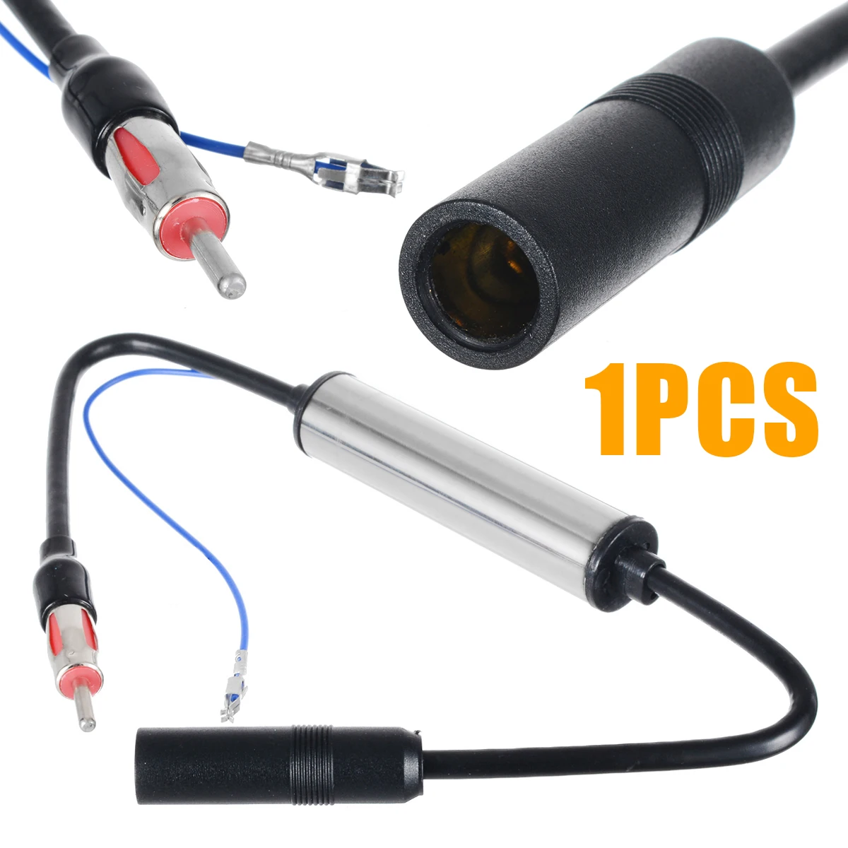 

Treyues For Audi/BMW/Mercedes/ Car Antenna Aerial Radio AM & FM Inline Signal Amplifier Amp Booster Wire 12V