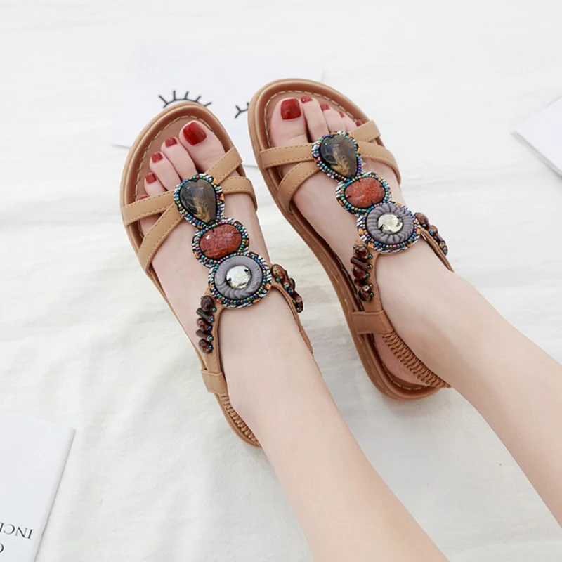 

2019 New Flat Sandals Women Bohemia Beach Summer Shoes Women Sandals Scarpe Donna Zapatos Mujer Sandalias