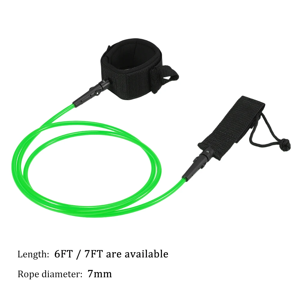 

6FT / 7FT Smooth Steel Swivel Surfing Leash SUP PU Paddleboard Leash Surfboard Leg Rope Surf Leash Legrope for Water Sports