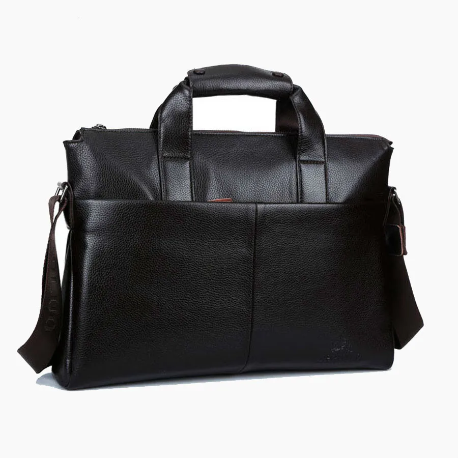

Business Men Briefcase Genuine Cowhide Leather Handbags Tote Men Black Brown Messenger Bags Men's Shoulder Laptop Crossbody Bags