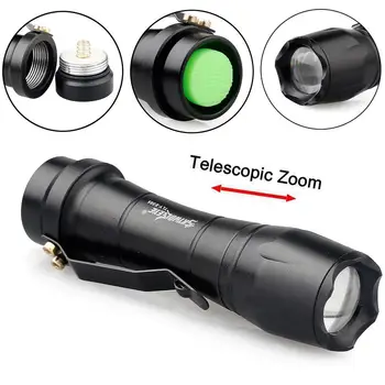 

SKYWOLFEYE 6000LM Q5 LED Flashlight Zoomable Tactical Police Torch 3 Modes Camping Focus Mini Light Lamp Lantern