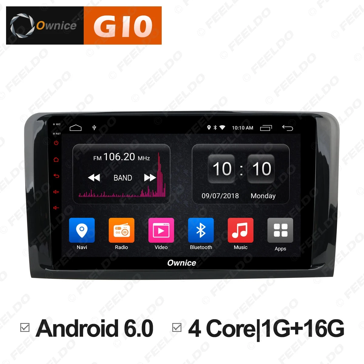 

FEELDO 9" Android 6.0 4-Core/DDR3 1G/16G/Support 4G Dongle Car Media Player With GPS/FM/AM RDS Radio/Bluetooth For Benz ML